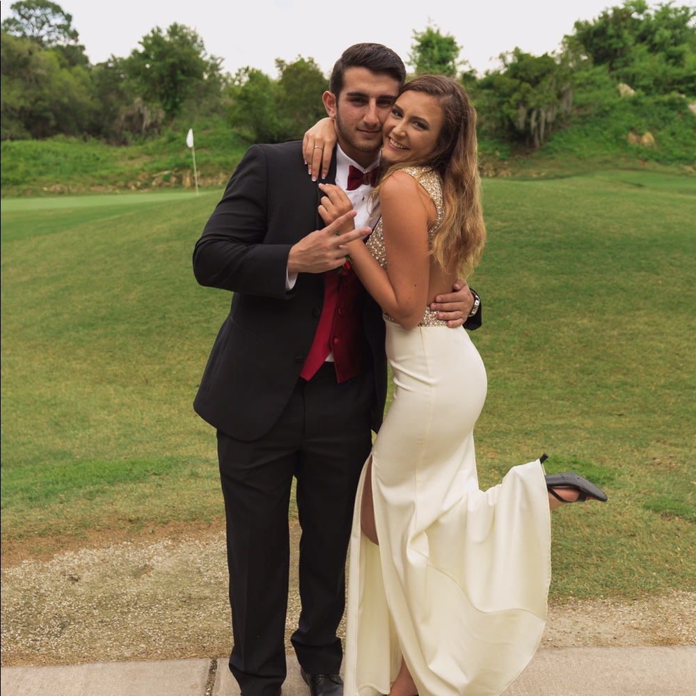 PROM FORMAL SPARKLY SLIT DRESS